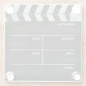 Clapperboard Kino Glasuntersetzer (Rückseite)
