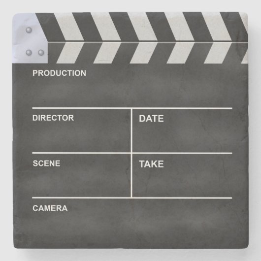 Clapperboard Kino Steinuntersetzer (Vorderseite)