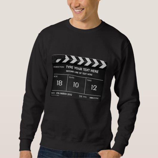 CLAPPERBOARD KLASSISCHES Sweatshirt mit Ihrem Text (Vorderseite)