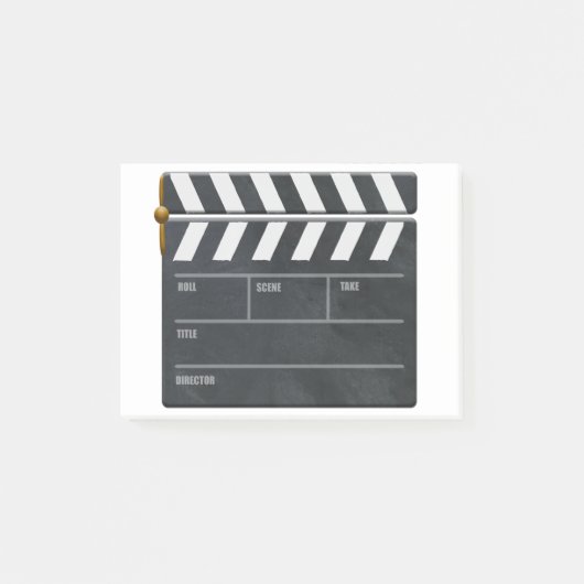 Clapperboard mit Kopierplatz für Personalisierung. Post-it Klebezettel (Vorderseite)