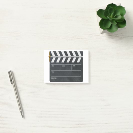 Clapperboard mit Kopierplatz für Personalisierung. Post-it Klebezettel (Büro)