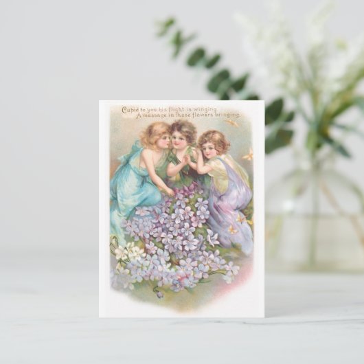 Clapsaddle: Bezaubernde Feen Postkarte (Stehend Vorderseite)