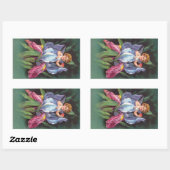 Clapsaddle: Blume Cherub Iris Rechteckiger Aufkleber (Blatt)