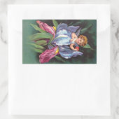 Clapsaddle: Blume Cherub Iris Rechteckiger Aufkleber (Tasche)