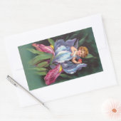 Clapsaddle: Blume Cherub Iris Rechteckiger Aufkleber (Umschlag)