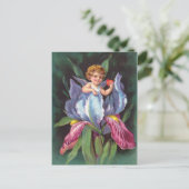 Clapsaddle: Blumencherub Iris Postkarte (Stehend Vorderseite)