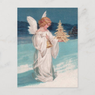 Clapsaddle: Christmas Angel with Bell Feiertagspostkarte