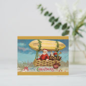 Clapsaddle: Der Weihnachtsmann in Zeppelin Feiertagspostkarte (Stehend Vorderseite)