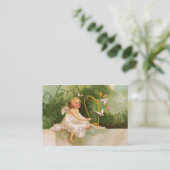 Clapsaddle: Engel, der Harfe spielt Visitenkarte (Stehend Vorderseite)