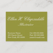 Clapsaddle: Engel, der Harfe spielt Visitenkarte (Rückseite)