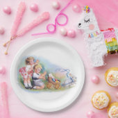 Clapsaddle: Kinder, die mit Häschen spielen Pappteller (Party)