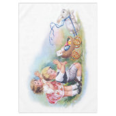 Clapsaddle: Kinder, die mit Häschen spielen Tischdecke (Vorderseite)