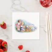 Clapsaddle: Kinder spielen mit Sonnenschein Serviette (Beispiel)