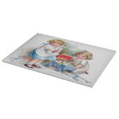 Clapsaddle: Mädchen, die mit Häschen spielen Schneidebrett (Ecke)