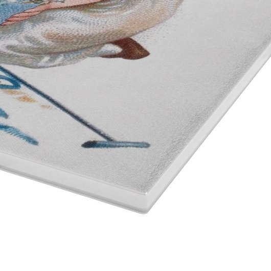 Clapsaddle: Mädchen, die mit Häschen spielen Schneidebrett (Ecke)