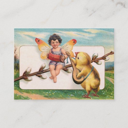 Clapsaddle: Musik, die Ostern-Fee macht Visitenkarte (Vorderseite)