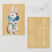 Clapsaddle: Osterhasen-Mädchen mit Kampfläufer Visitenkarte (Vorne/Hinten)