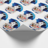 Clapsaddle: Osterhasen-Mädchen mit Regenschirm Geschenkpapier (Ecke)