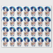 Clapsaddle: Osterhasen-Mädchen mit Regenschirm Geschenkpapier (Flach)