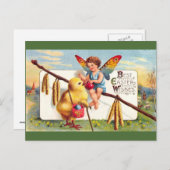 Clapsaddle: Osterzucht mit Huhn Feiertagspostkarte (Vorne/Hinten)