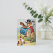 Clapsaddle: Trommeln des Kaninchens Visitenkarte (Stehend Vorderseite)