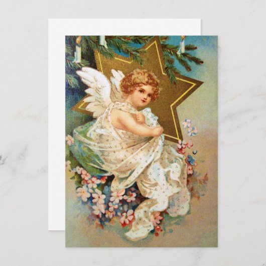 Clapsaddle: Weihnachtsengel Einladung (Vorne/Hinten)