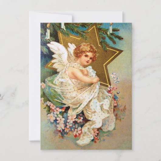 Clapsaddle: Weihnachtsengel Einladung (Vorderseite)