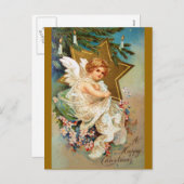 Clapsaddle: Weihnachtsgel Feiertagspostkarte (Vorne/Hinten)