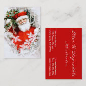 Clapsaddle: Weihnachtsmann mit Stechpalme Visitenkarte (Vorne/Hinten)