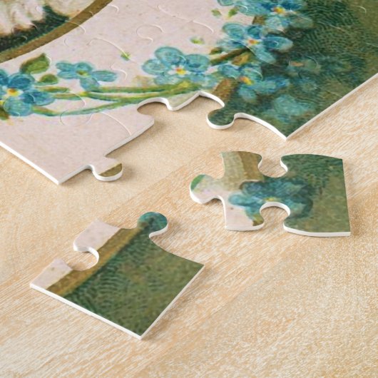 Clapsaddle: Zwei Engel auf einem Sichel-Mond Puzzle (Seite)