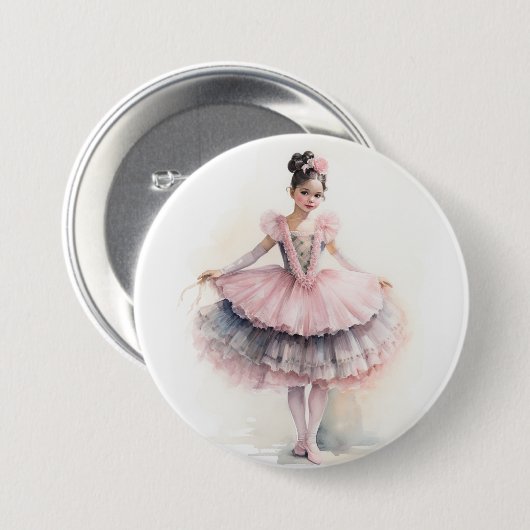 Clara (Black Hair) from The Nutcracker Ballet Button (Vorne & Hinten)