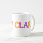 Clara Girls nennen rosa Sterne lila Blume Kaffeetasse (VorderseiteRechts)