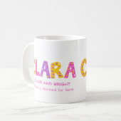 Clara Girls nennen rosa Sterne lila Blume Kaffeetasse (Vorderseite Links)