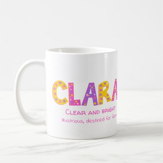 Clara Girls nennen rosa Sterne lila Blume Kaffeetasse (Links)