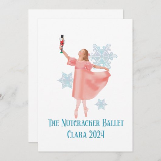 Clara mit Nutcracker 2024 Einladung (Vorne/Hinten)