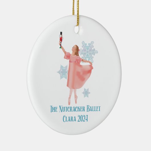 Clara mit Nutcracker 2024 Keramik Ornament (Rechts)