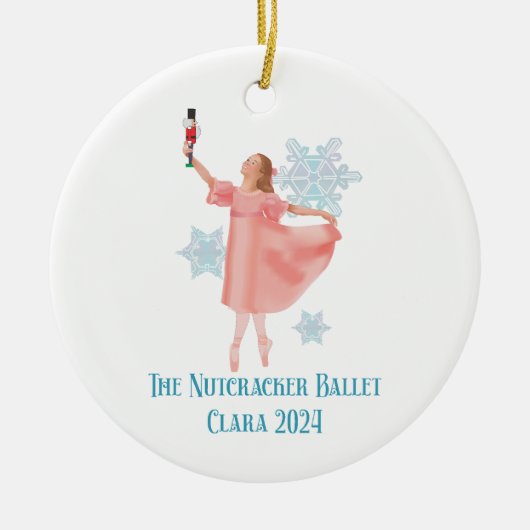 Clara mit Nutcracker 2024 Keramik Ornament (Vorne)