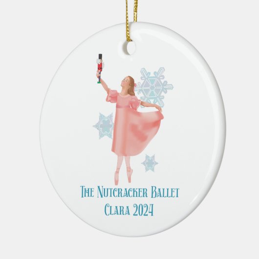 Clara mit Nutcracker 2024 Keramik Ornament (Links)