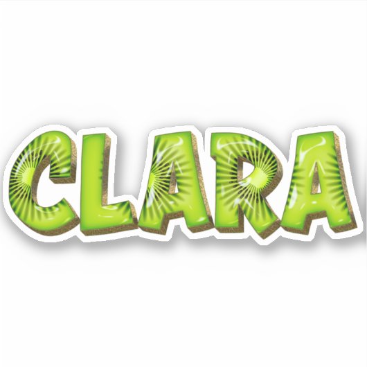 Clara Name Kiwi Design Aufkleber Sticker (Vorderseite)