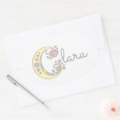 Clara oder Ihr Name, beginnend mit dem C-Label Ovaler Aufkleber (Umschlag)
