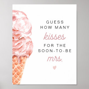 CLARA Retro-Eis Ratet wie viele Küsse Poste Poster