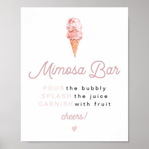 CLARA Retro-Eiscreme-Brautabschied-Mimosa-Bar-Po Poster