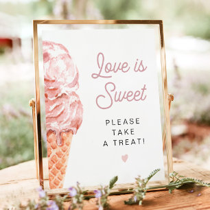 CLARA Retro Eiscreme Love is Sweet Take a Treat  Poster