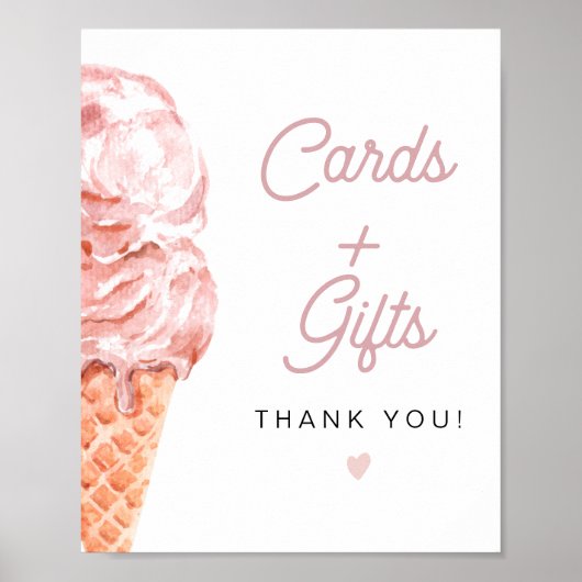 CLARA Retro Ice Cream Cards + Geschenksign Poster (Vorne)