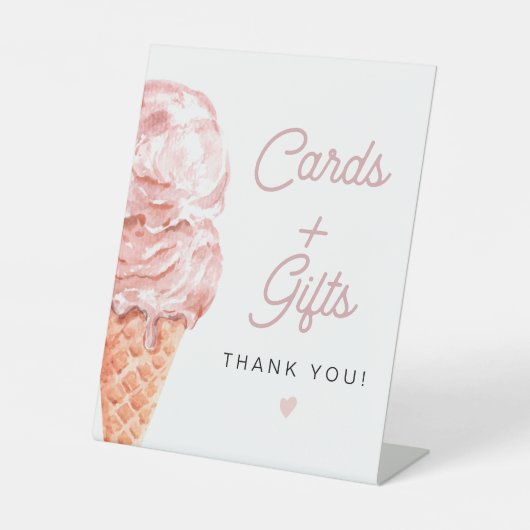 CLARA Retro Ice Cream Cards + Geschenksign Sockelschild (Vorderseite)