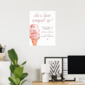 CLARA Retro Ice Creme Blush Brautparty Willkommen Poster (Heimbüro)