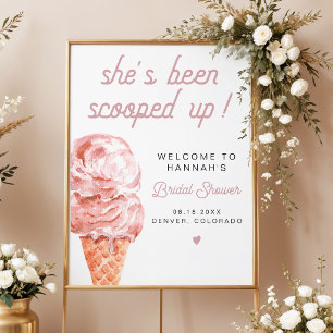 CLARA Retro Ice Creme Blush Brautparty Willkommen Poster