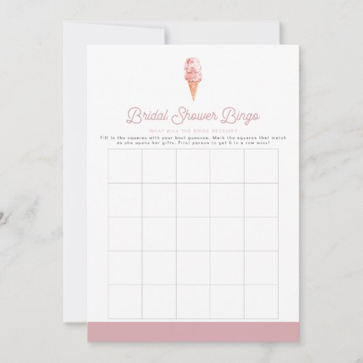 CLARA Retro Ice Creme Brautparty Bingo Game Inv Einladung (Vorderseite)