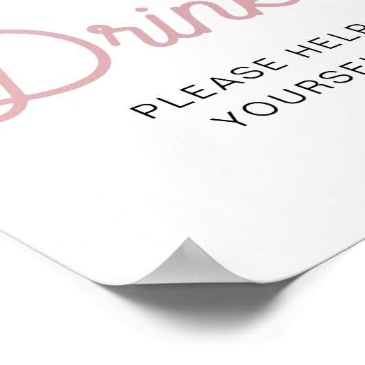 CLARA Retro Rosa Eis Creme Drinks Bar Poster (Ecke)