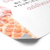 CLARA Retro Rosa Ice Creme Brautparty Addresse Poster (Ecke)